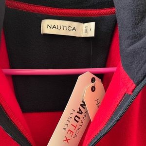 NWT Mens Nautica red fleece sweater